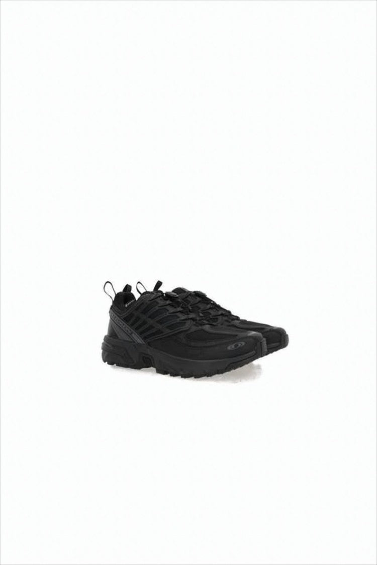 Salomon All-Black Sporty Sneakers With Breathable Mesh Panels