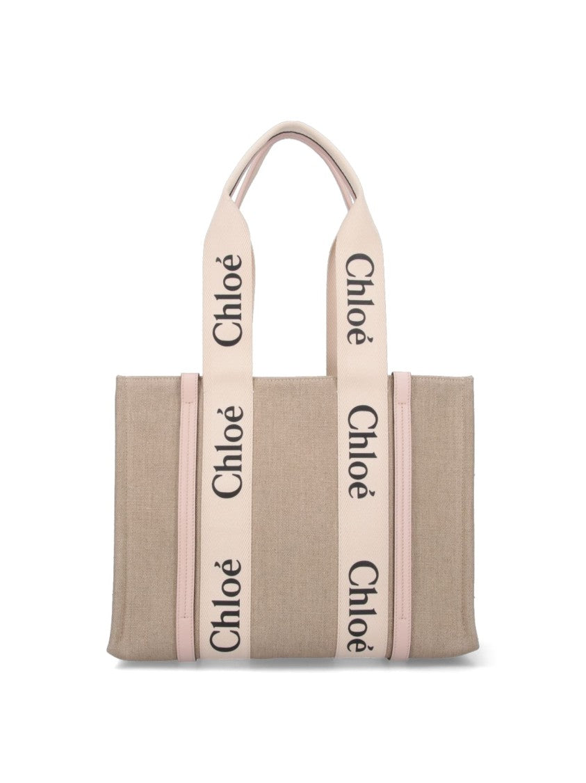 Chloé "Woody" Tote Bag Beige