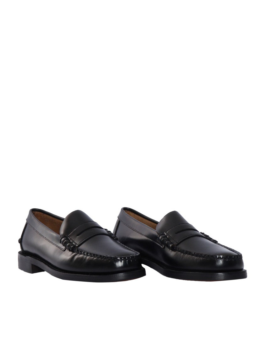 Sebago Smooth Leather Moccasin Shoes With Rounded Toe