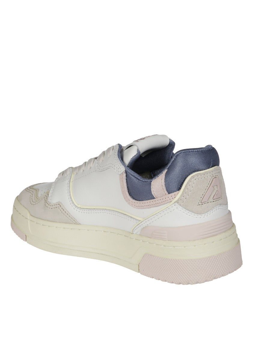 Autry Clc Low Low-Top Sneaker With Pastel Accents And Textured Sole