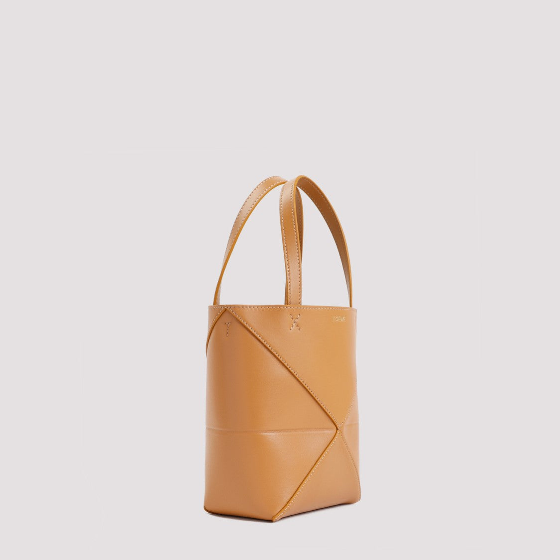 Loewe Compact Brown Calf Leather Puzzle Fold Tote Mini