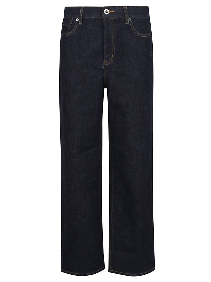 Self-Portrait Wide-Leg Denim Jeans
