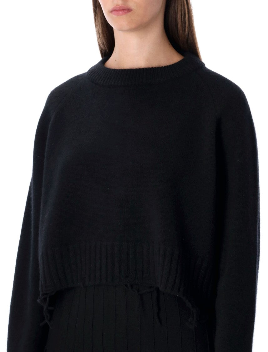 Low Classic Damaged Cropped Pullover