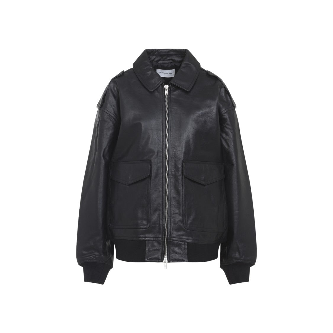 The Frankie Shop Black Leather Viper Jacket