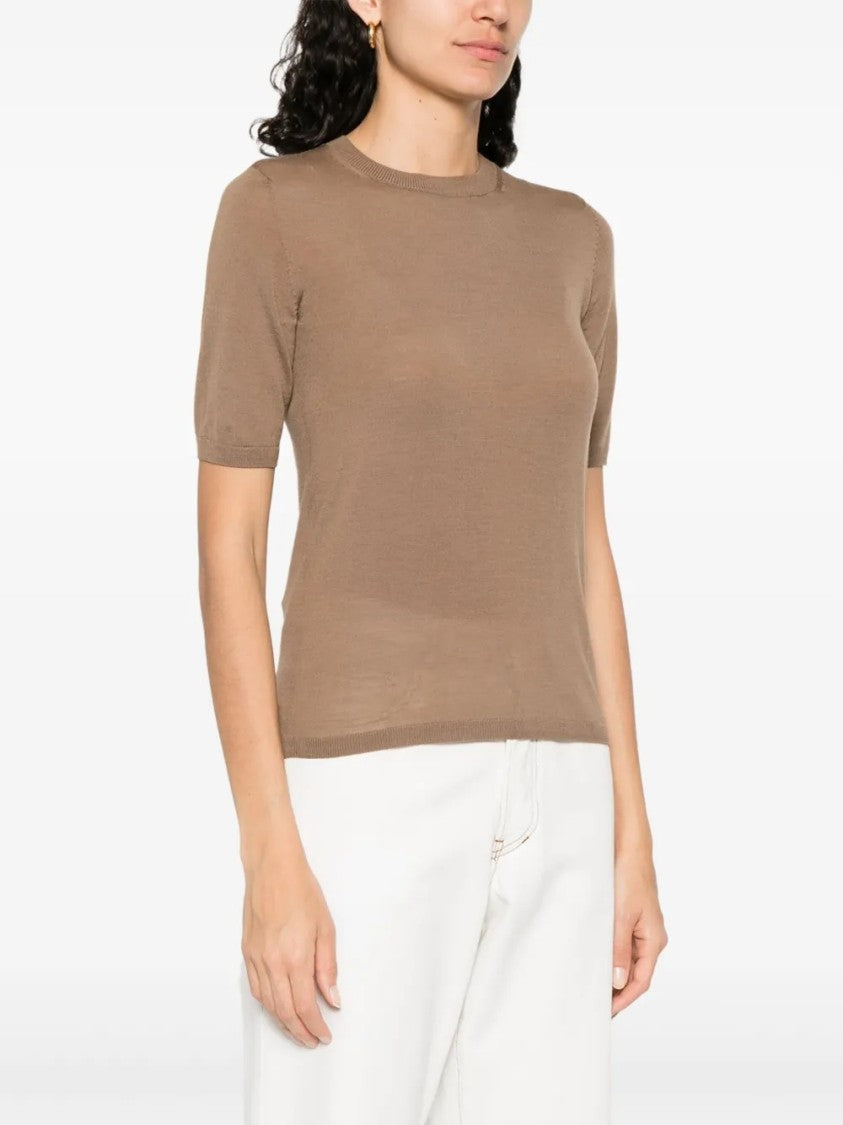 Max Mara Fitted Knit Top With Round Neckline