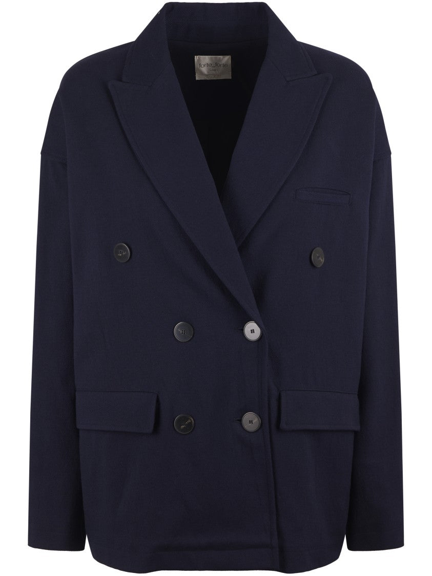 Forte Forte Structured Double-Breasted Blazer With Classic Lapel