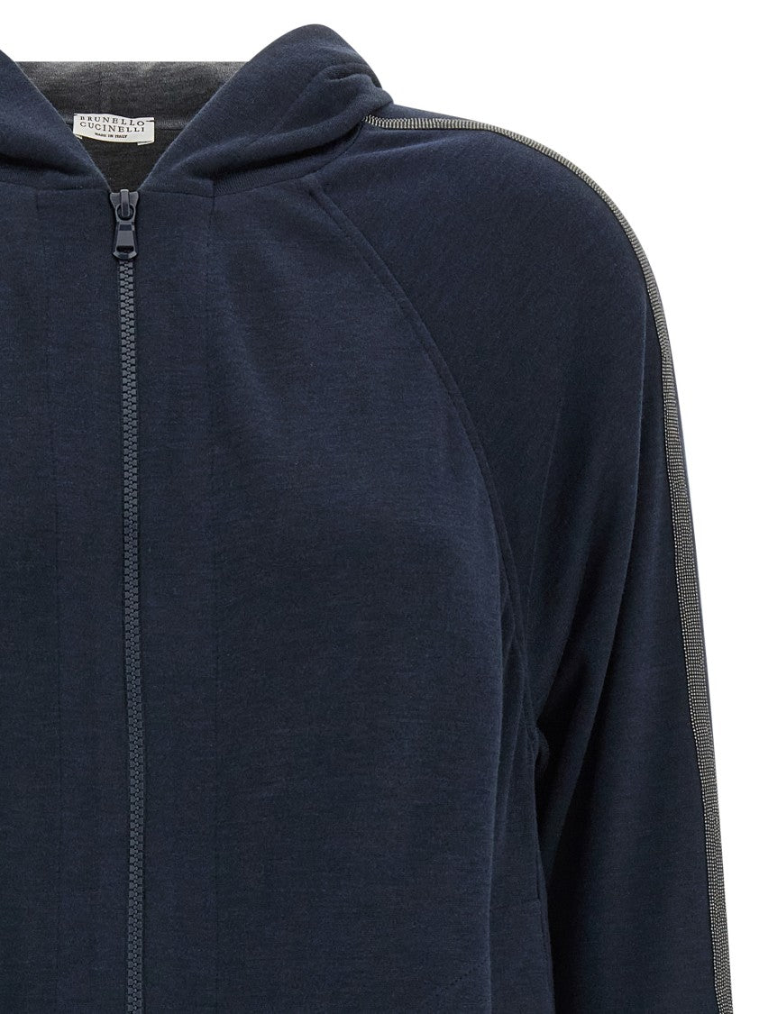 Brunello Cucinelli Monile Detail Zip-Front Hoodie
