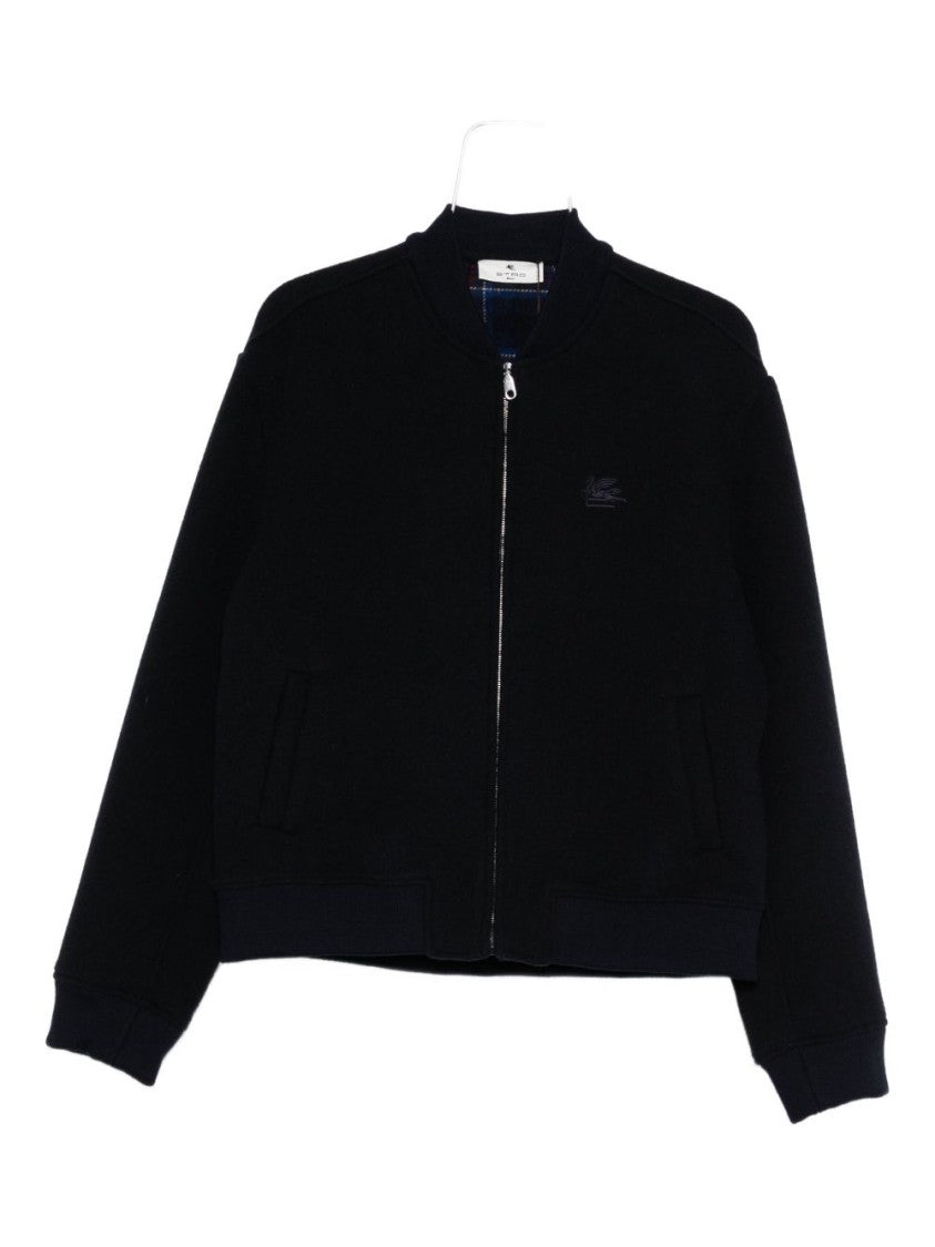 Etro Sophisticated Blue Wool Blend Jacket