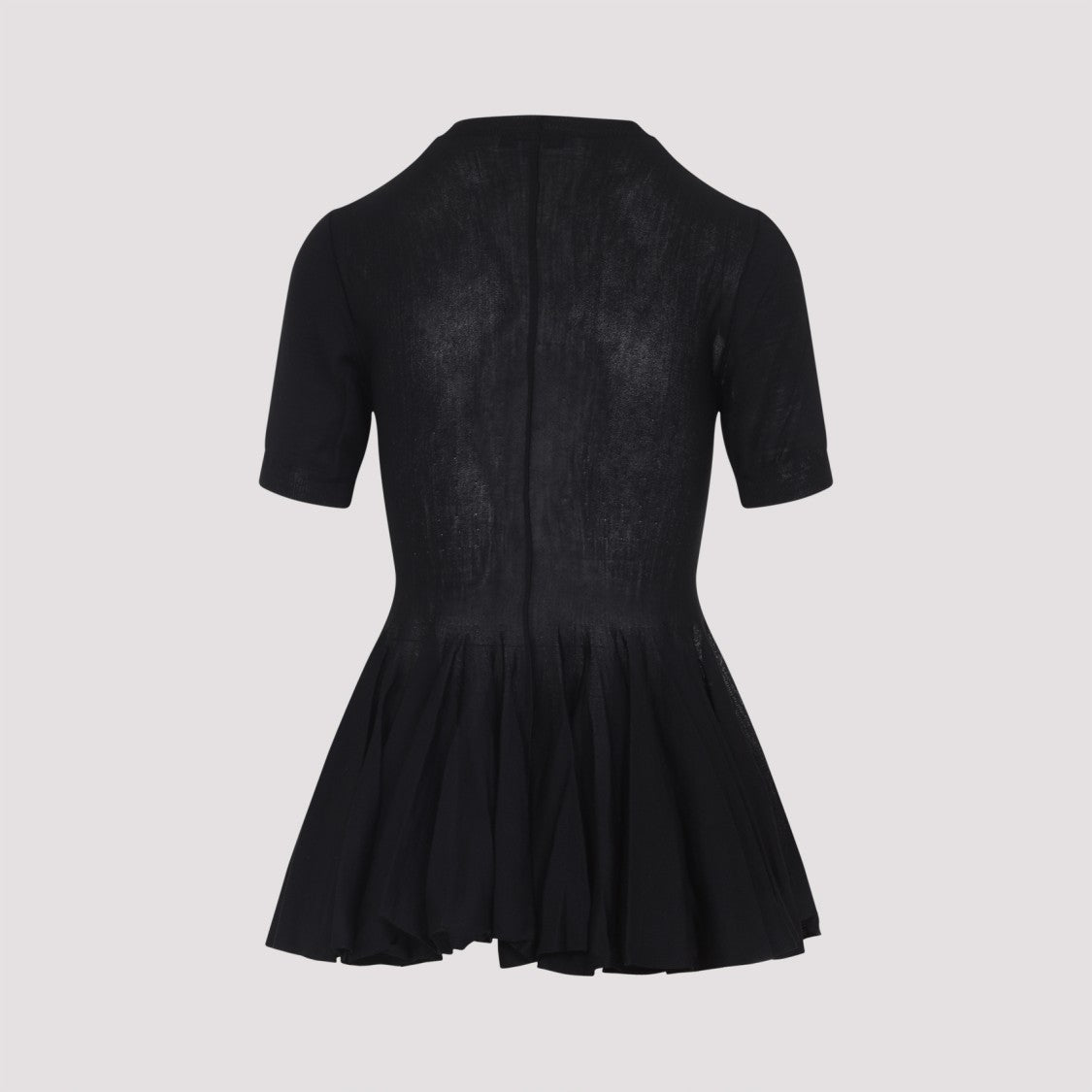 Alaïa Peplum-Style Short-Sleeved Top In Virgin Wool