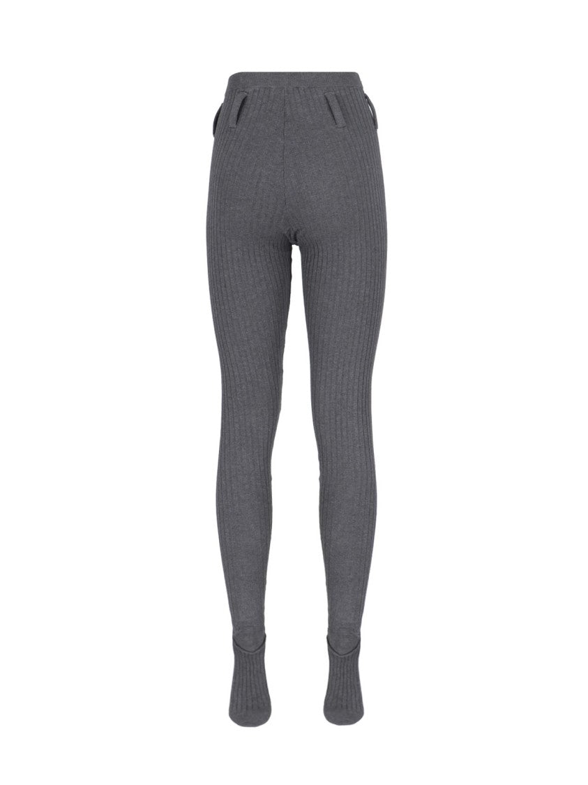 Prada Ribbed Cotton Tights – Grey