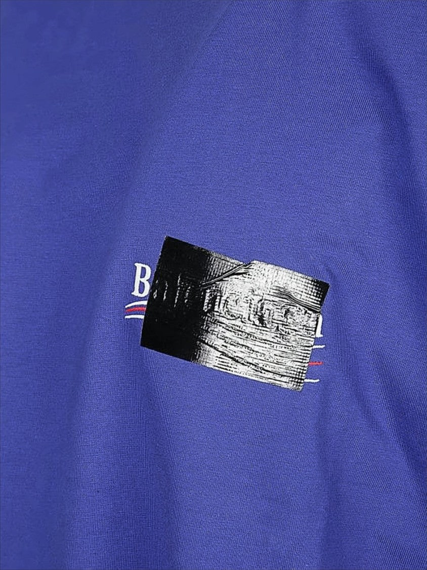 Balenciaga Blue Loose-Fit Balenciaga T-Shirt