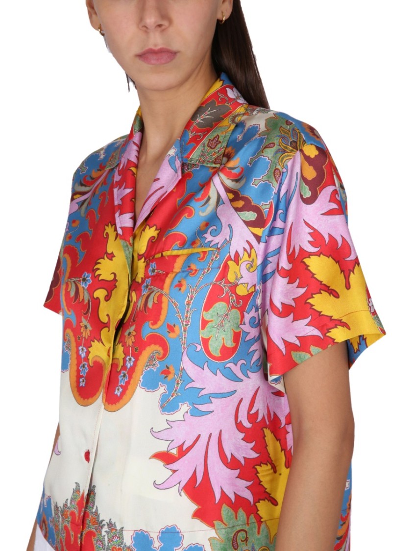 Etro Pattern Silk Shirt With Button Closure