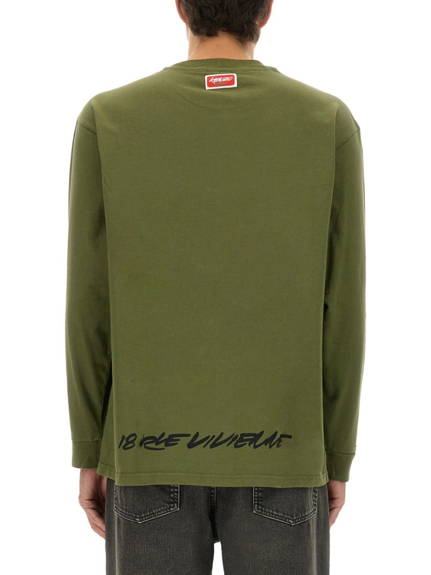 Kenzo Floral Graphic Long Sleeve T-Shirt