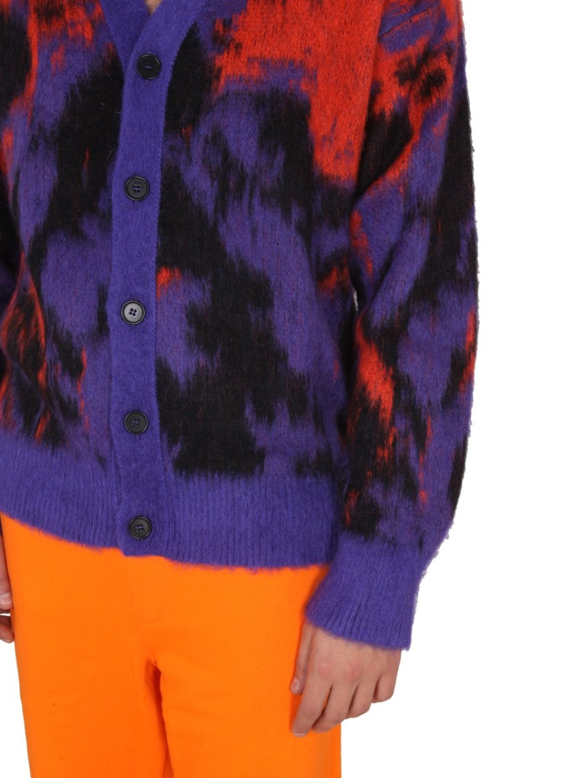 Msgm V-Neck Cardigan With Ribbed Detailing