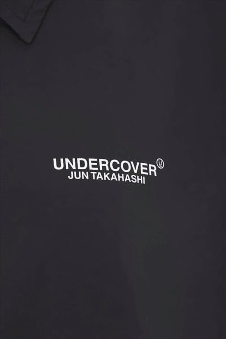 Undercover Casual Black Nylon Jacket With Graphic Detailing
