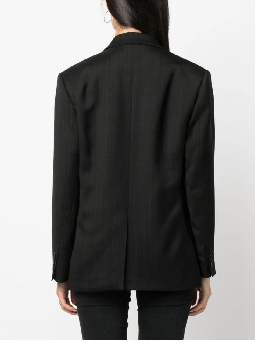 Msgm Tailored Black Jacket With Notched Lapels