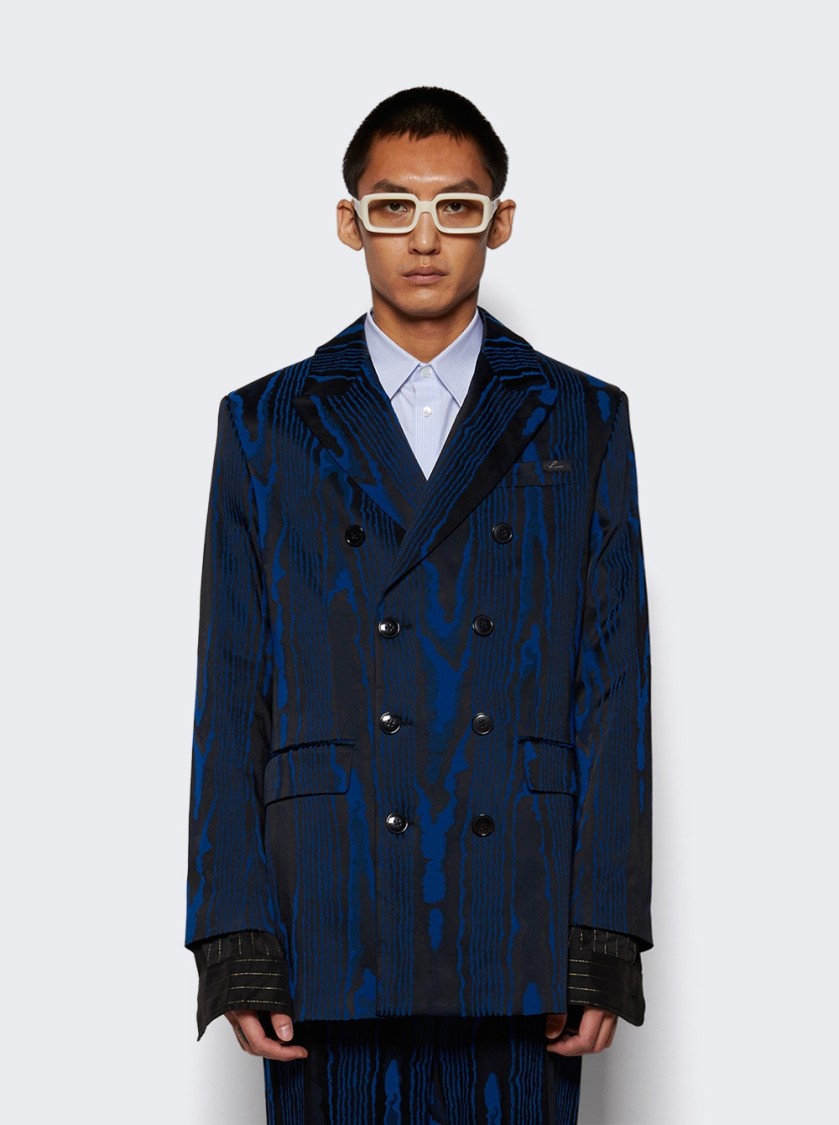 Martine Rose Double Breasted Jacket Blue And Black
