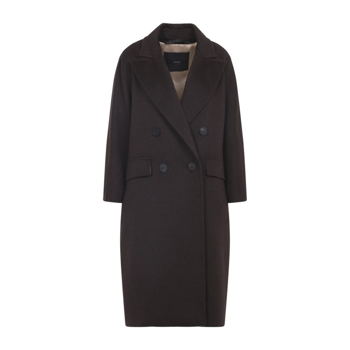 Max Mara Double-Breasted Cashmere-Alpaca Blend Coat With Tailored Silhouette