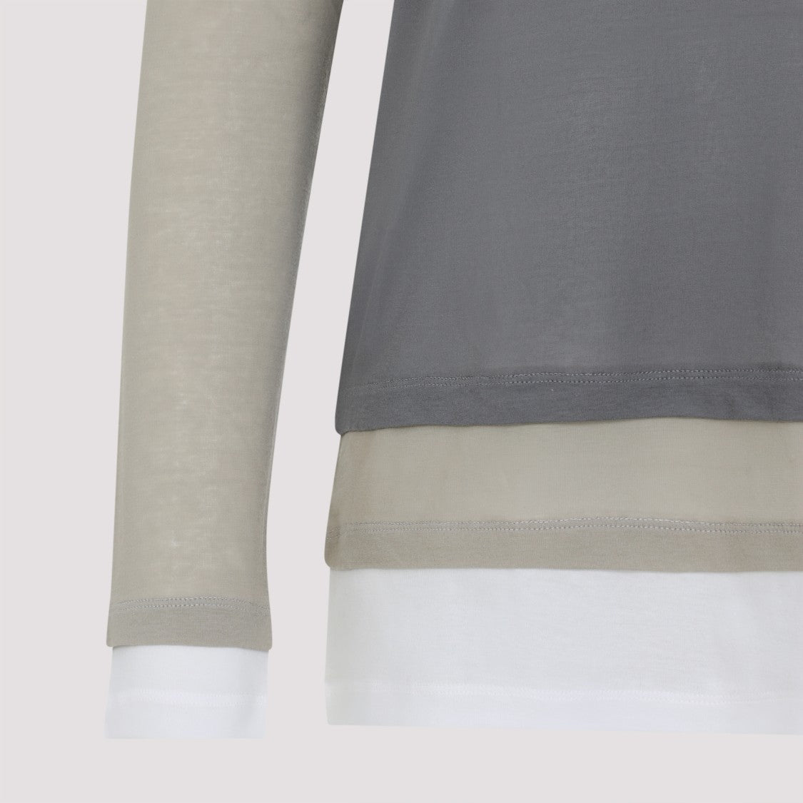 Miu Miu Layered Long Sleeve Cotton T-Shirt
