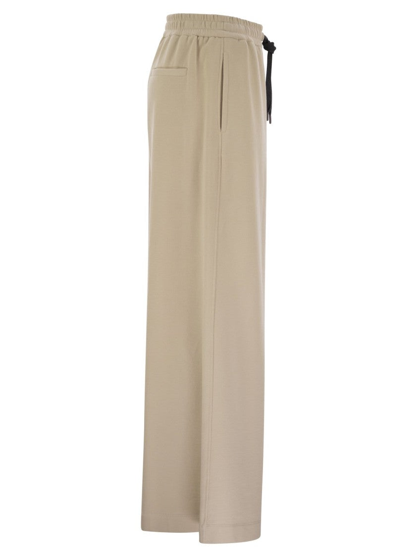 Brunello Cucinelli Track Trousers In Cotton Fleece Smooth