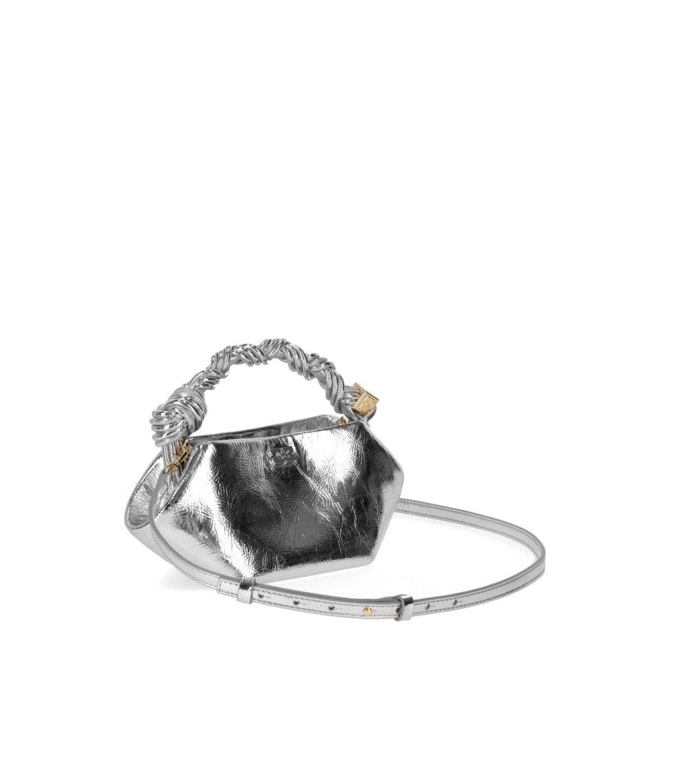 Ganni Bou Mini Silver Handbag