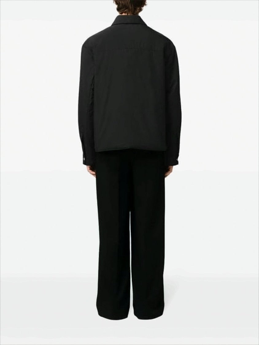 Ami Boxy Black Jacket With Classic Collar