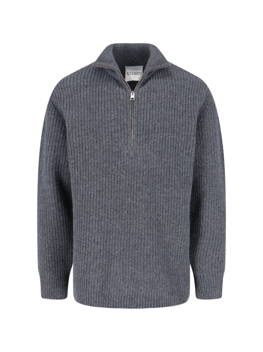 Closed Classic Grey Sweater With Round Neckline