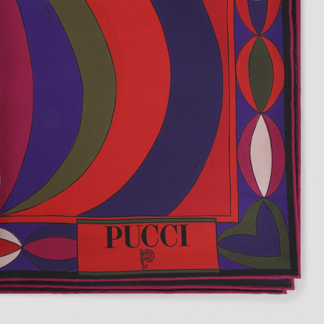 Pucci Multicolor Geometric Silk Foulard By Pucci