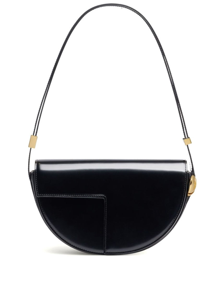 Patou Half-Moon Shape Bag With Foldover Top And Magnetic Closure