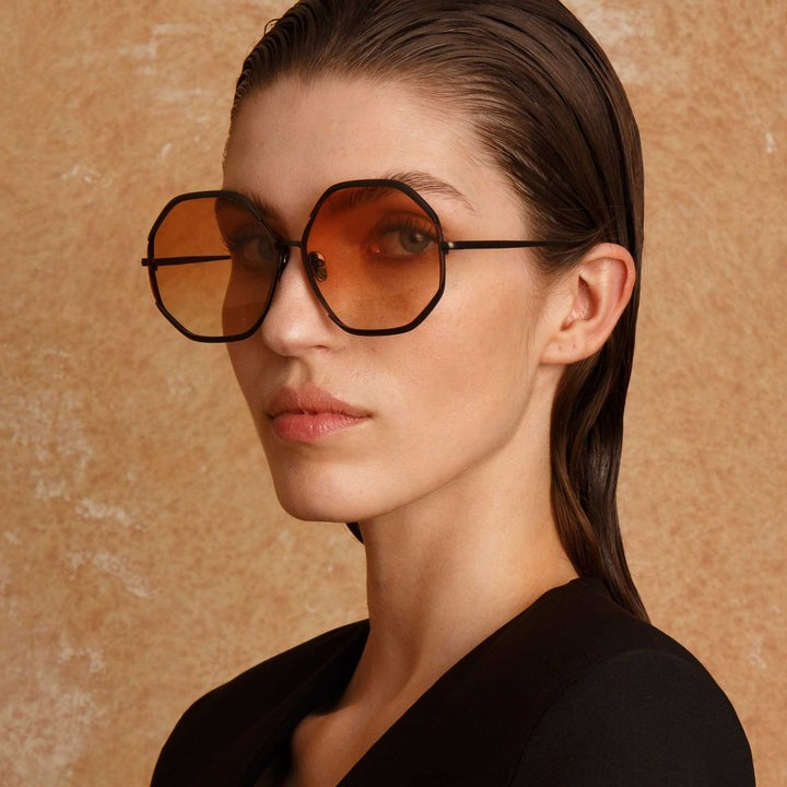Linda Farrow Camila Hexagon Sunglasses In N