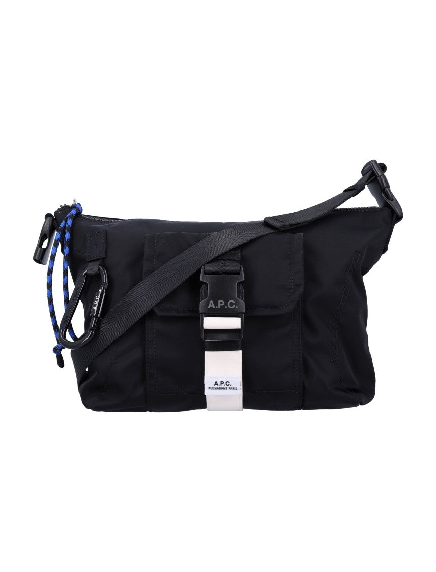 A.P.C. Rectangular Black Fabric Crossbody Bag