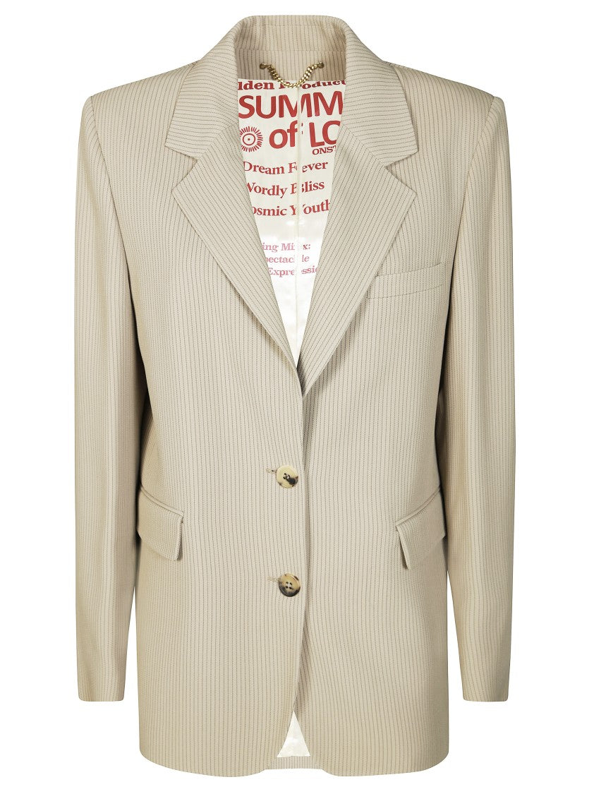 Golden Goose Over Jacket Maia Pinstripe Blend Viscose