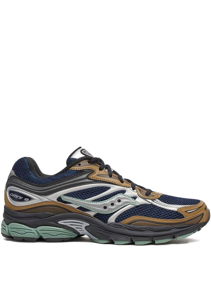 Saucony Brown/Navy Blue Mesh Sneakers