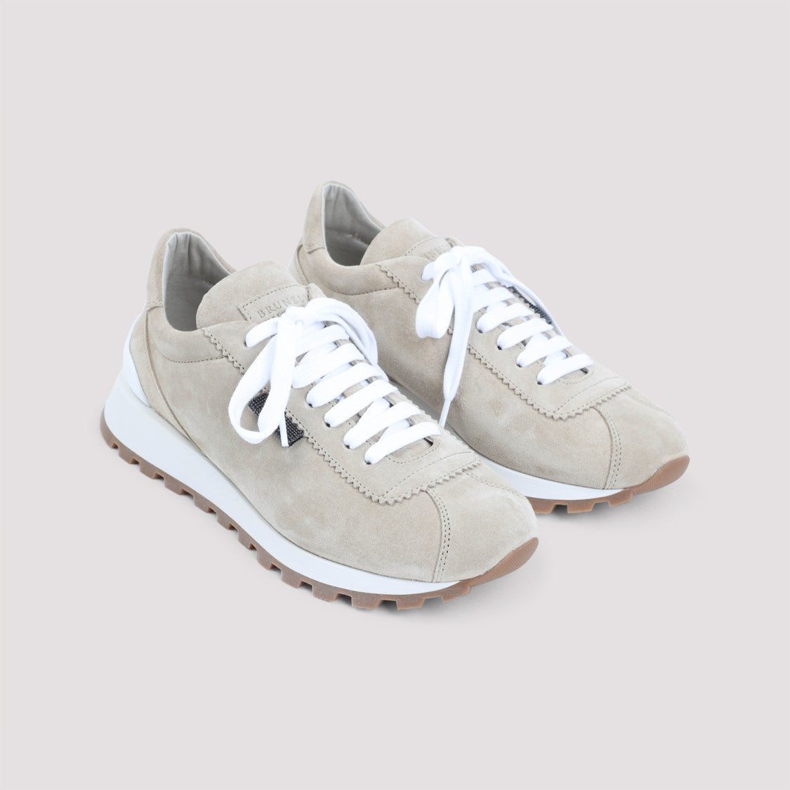Brunello Cucinelli Suede Sneakers With Contrasting Rubber Sole