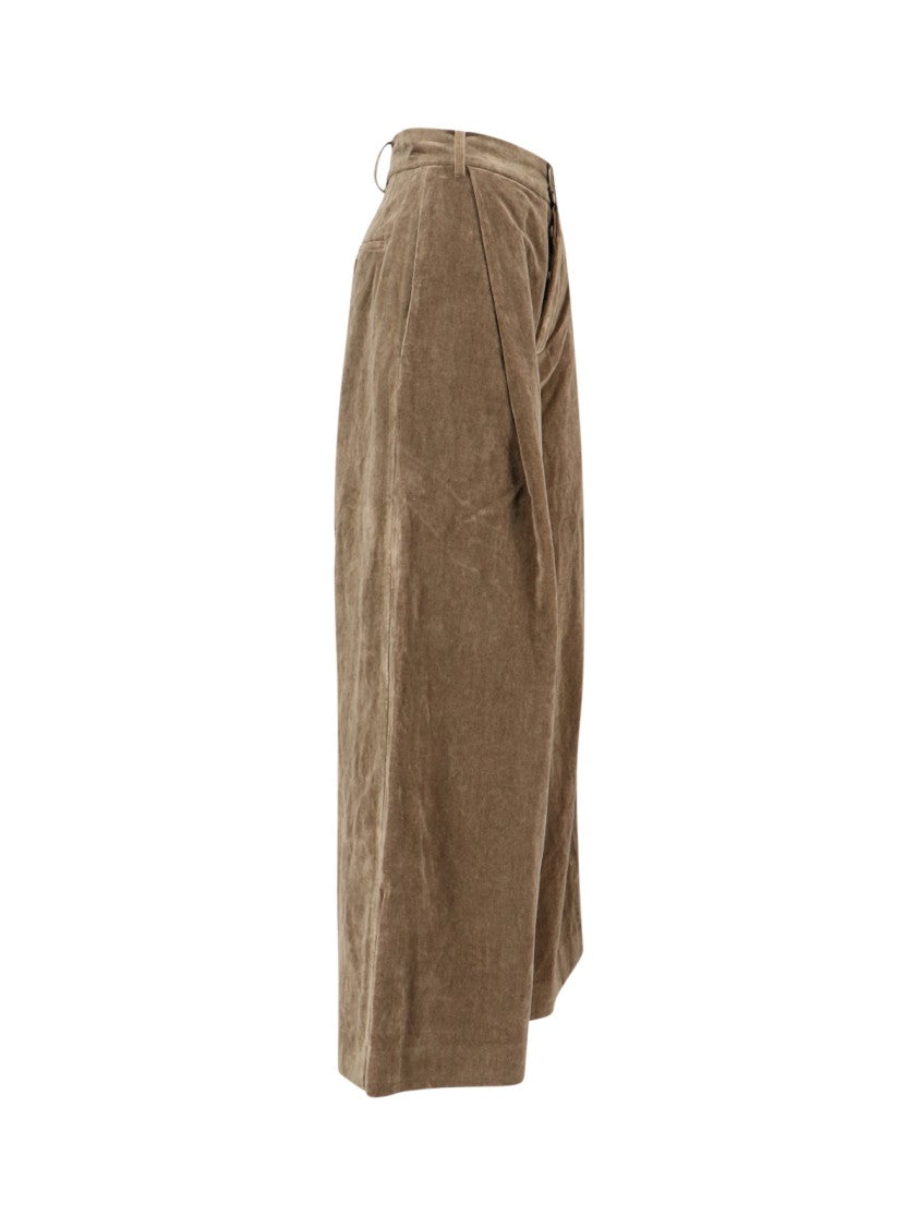 Uma Wang High-Waisted Wide-Leg Trousers With Button Closure