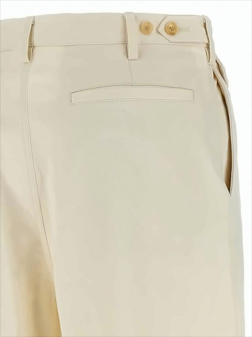 Auralee Minimalist High-Waisted Straight Pants With Buttoned Side Adjusters