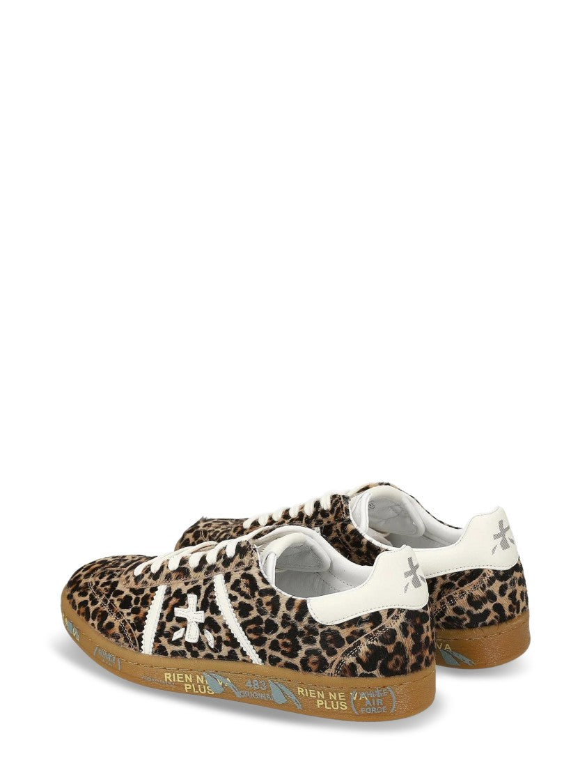 Premiata Leopard Print Low-Top Sneakers