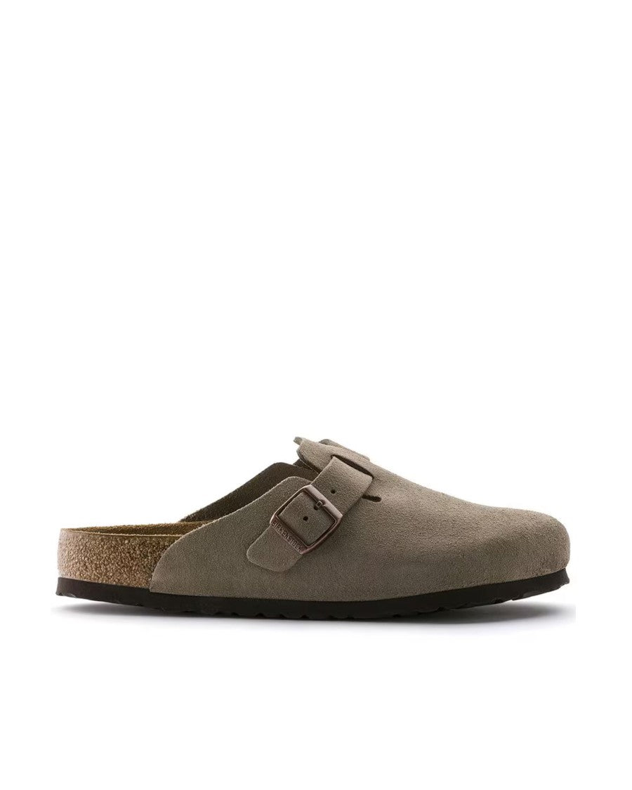 Birkenstock Boston Taupe Suede Leather Sabot - Calz. S