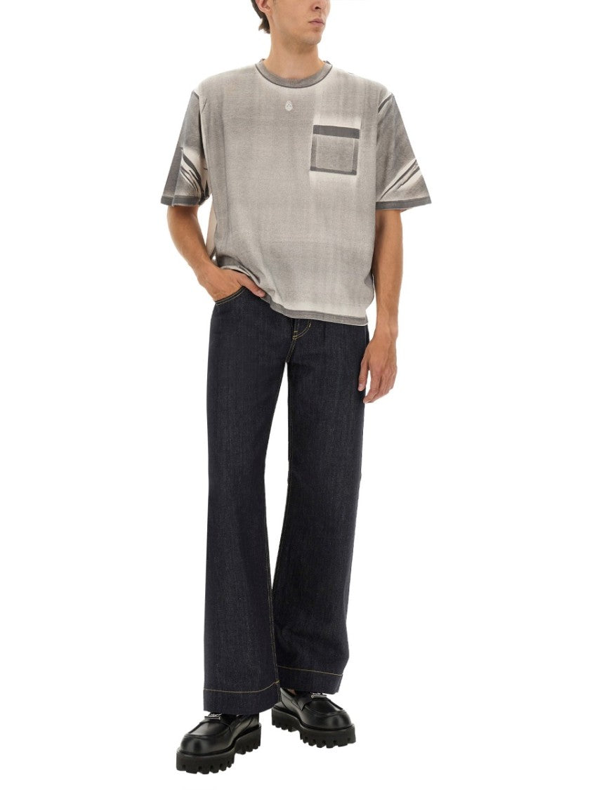 Alexander Mcqueen Cropped T-Shirt With Unique Graphic Design