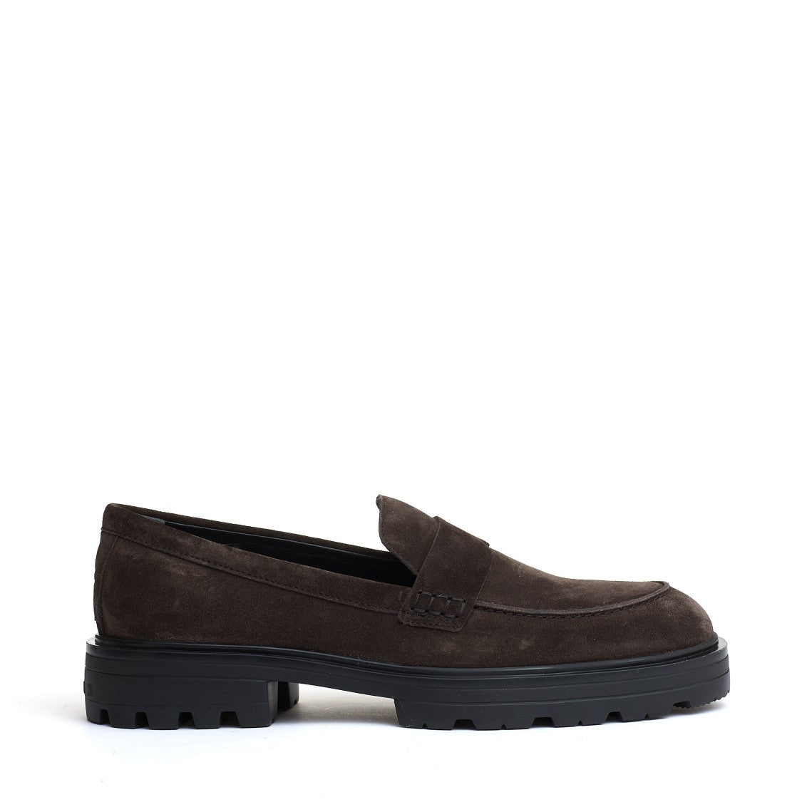 Hogan Mocassino Camoscio Marrone Carroarmato