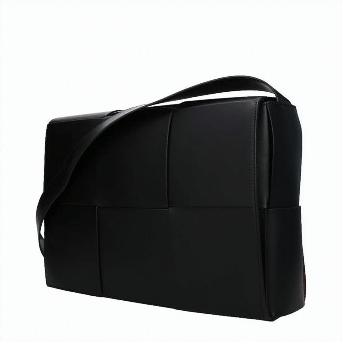 Bottega Veneta Structured Black Leather Crossbody Bag