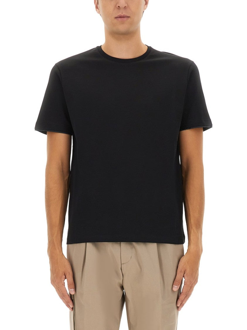 Herno Classic Black Crew Neck T-Shirt In Cotton