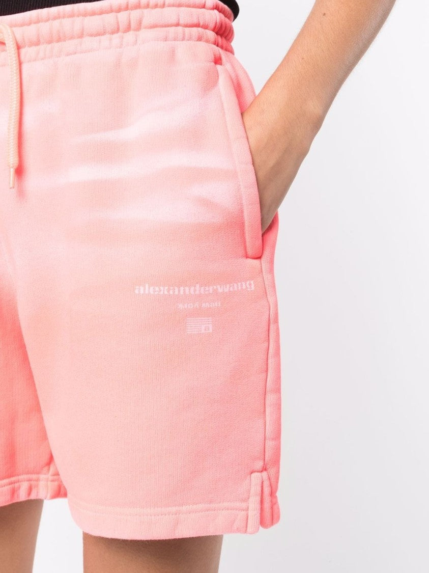 Alexander Wang Tie-Dye Cotton Track Shorts