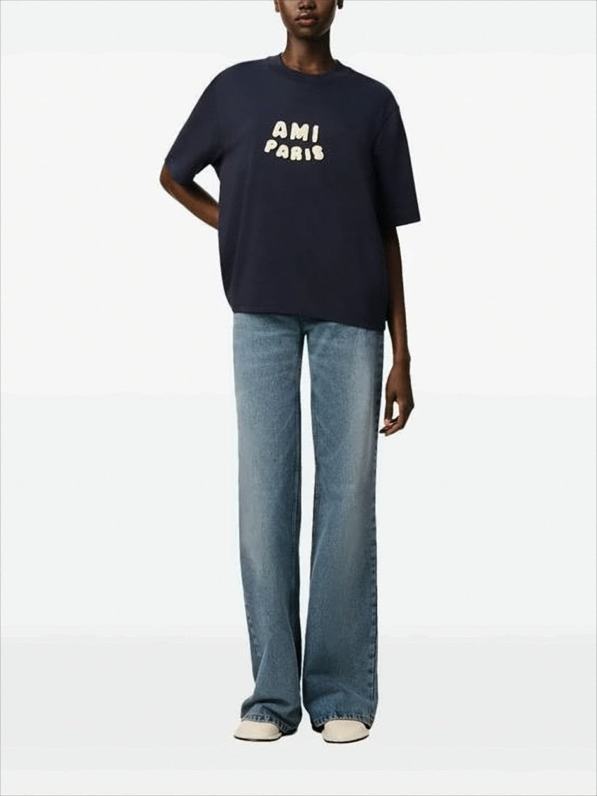 Ami Relaxed Fit Short-Sleeve T-Shirt With Raised Logo Detail