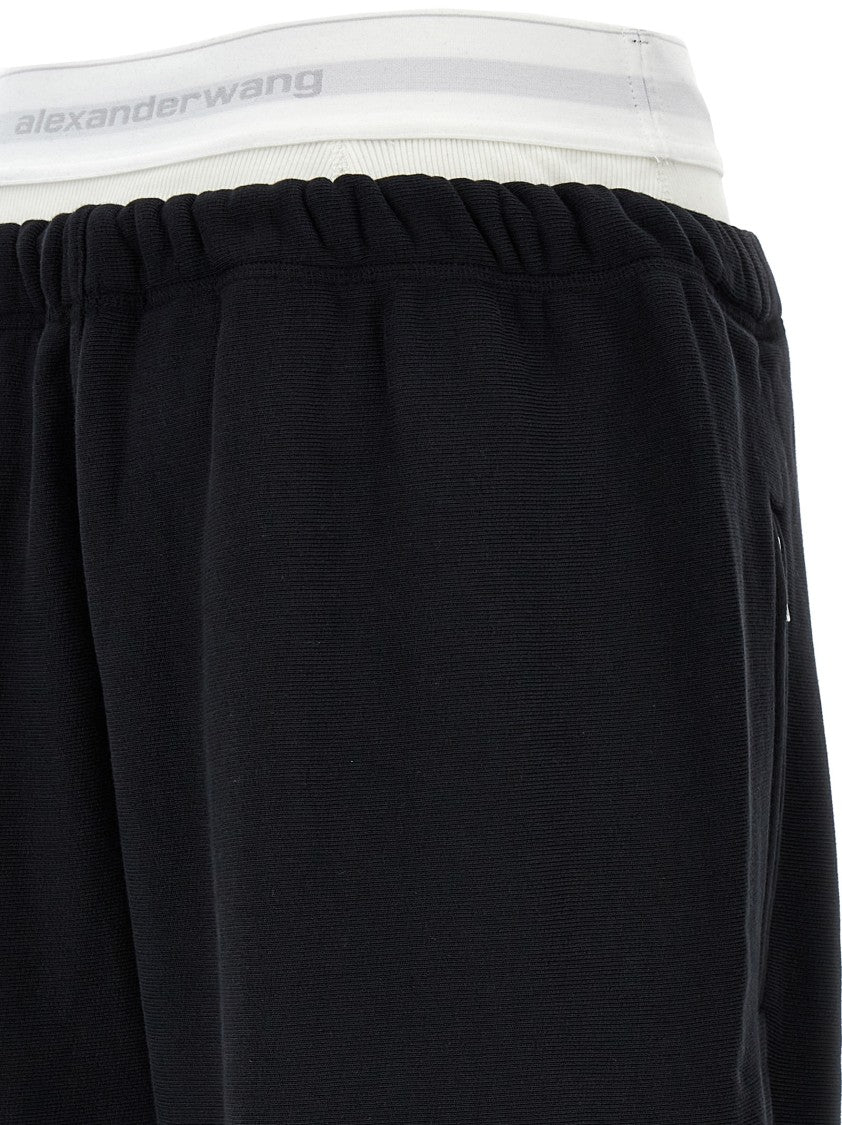 T By Alexander Wang Wide Leg W/ Logo Elastic Exposed Brief' Joggers