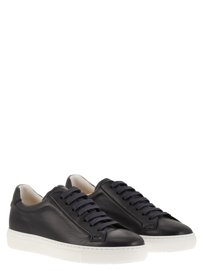 Doucal's Smooth Calfskin Trainers With Memory Foam Insole