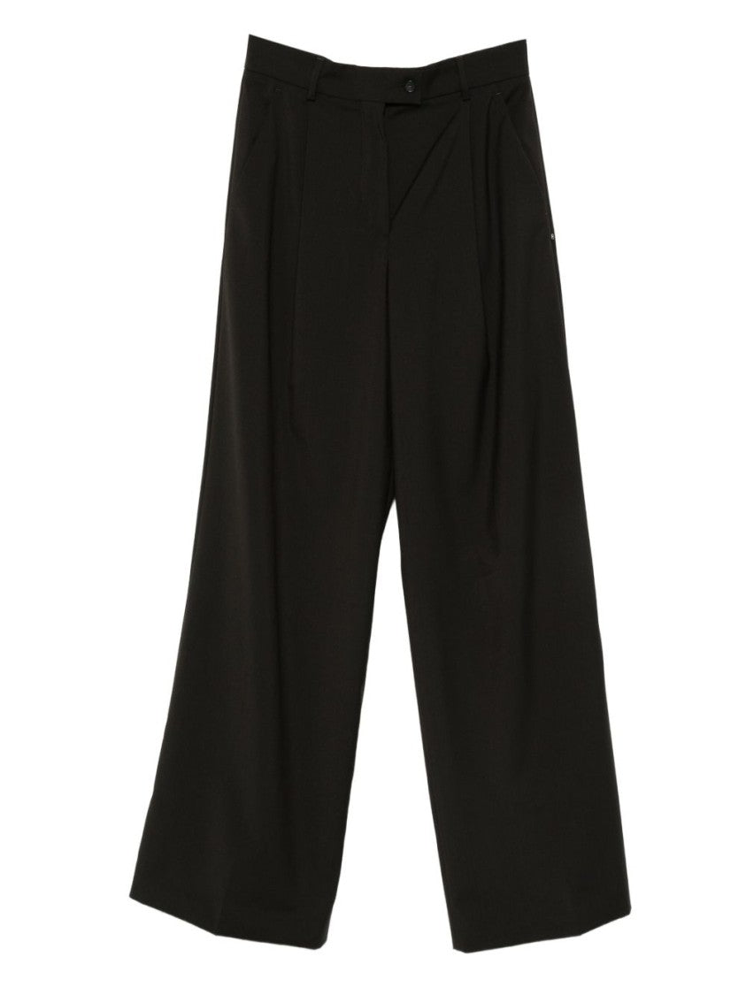 Sportmax High-Waisted Wide-Leg Trousers With Pleated Front