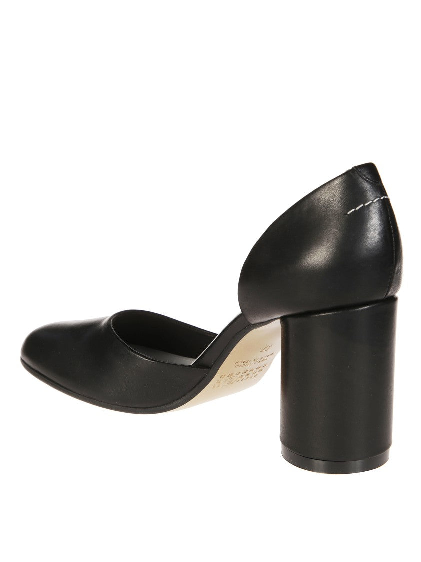 Mm6 By Maison Margiela Chunky Heel Pumps With Distinctive Cut-Out Design