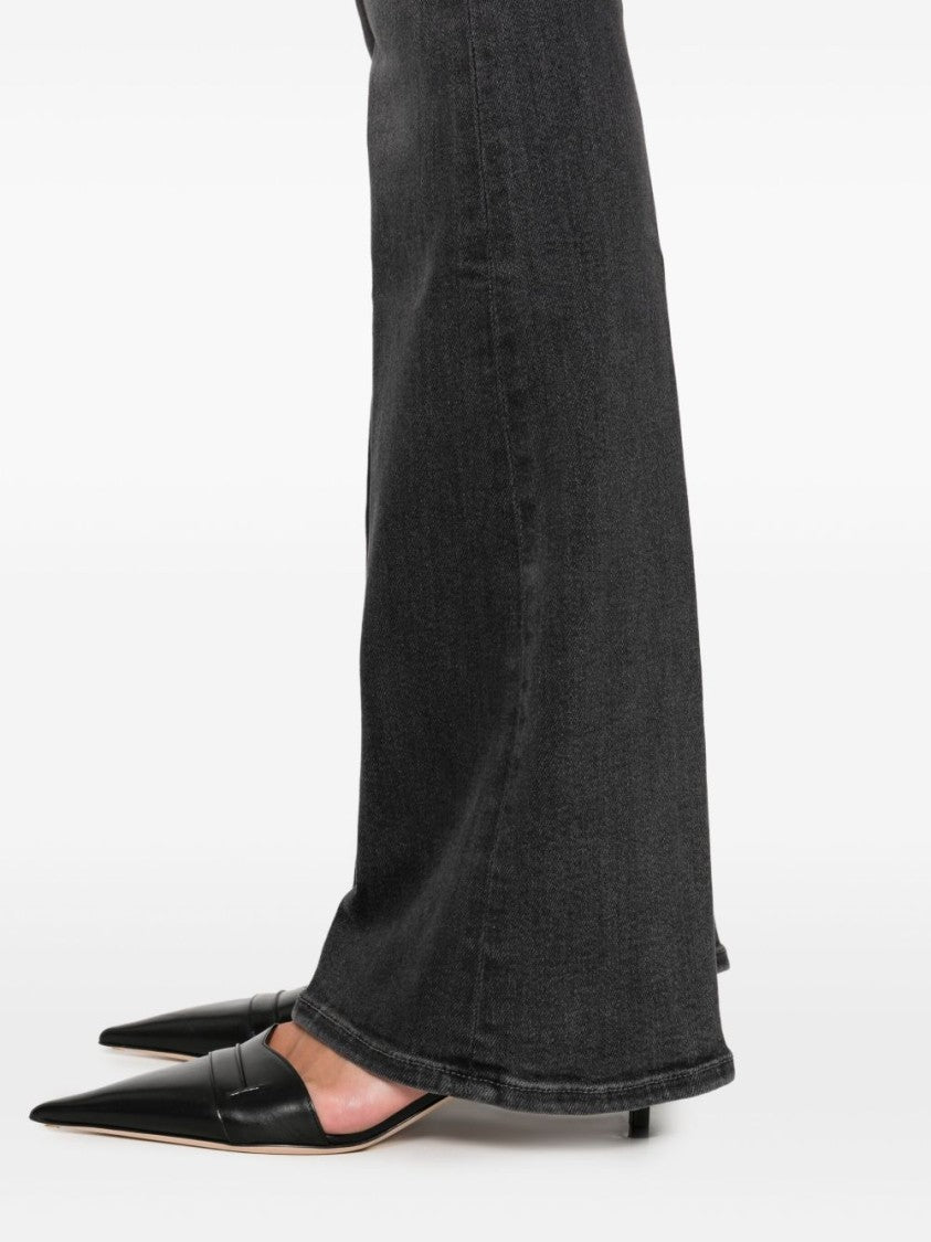 Mother Flared Black Jeans With Vintage Appeal And Flattering Fit