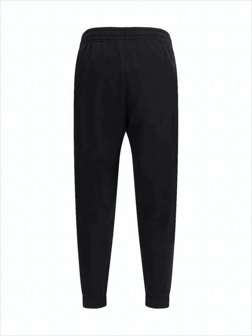 Maison Kitsuné Tapered Black Cotton Pants With Drawstring Waistband